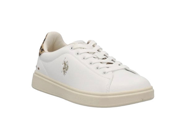 Sneaker U.S. POLO donna Marlyn001 in ecopelle white/leopard DS26UP15