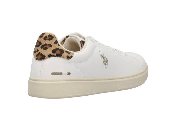 Sneaker U.S. POLO donna Marlyn001 in ecopelle white/leopard DS26UP15