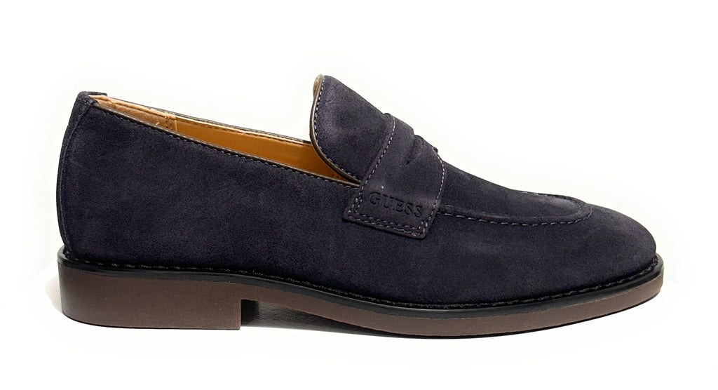 Scarpe uomo mocassino Guess Driftkin in pelle scamosciata blue U27GU03 FMTDRISUE14