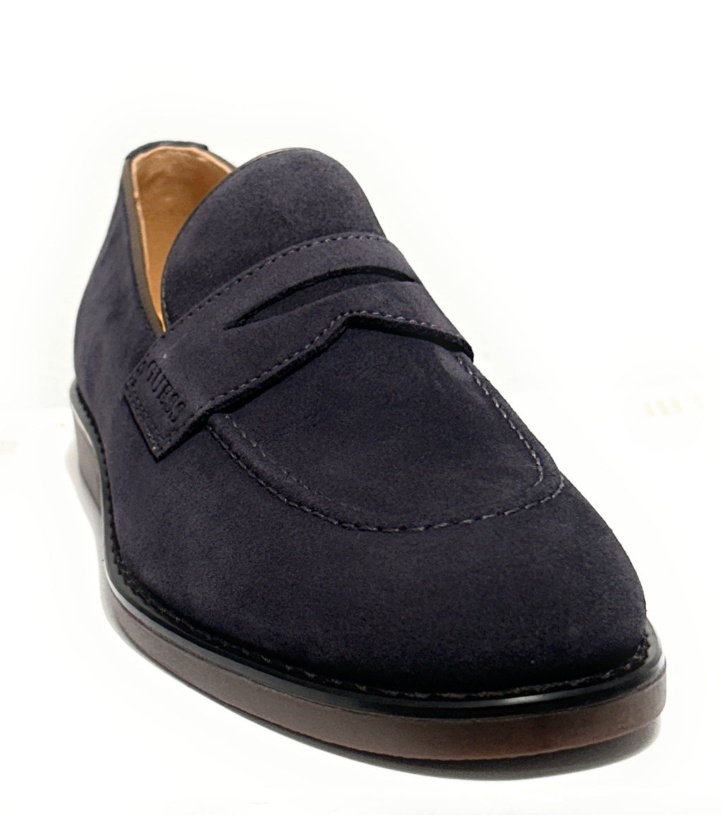 Scarpe uomo mocassino Guess Driftkin in pelle scamosciata blue U27GU03 FMTDRISUE14
