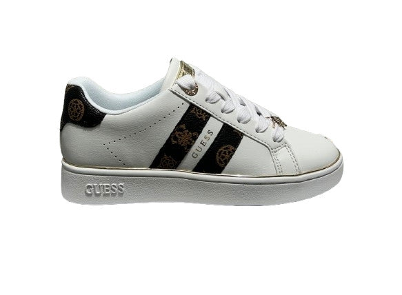 Scarpe donna sneaker Guess Barlie white/brown D27GU08 FLTBRLELE12
