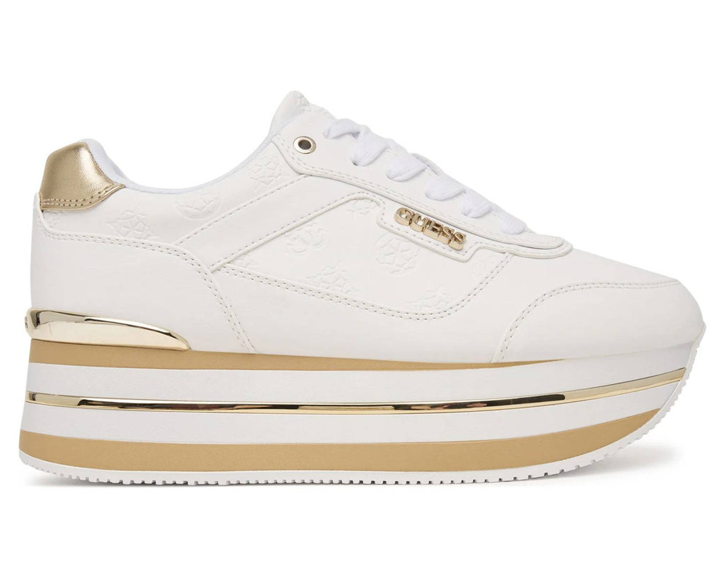 Scarpe donna sneaker Guess Hansin4 white/platino D27GU17 FLJHN4ELE12