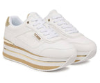 Scarpe donna sneaker Guess Hansin4 white/platino D27GU17 FLJHN4ELE12