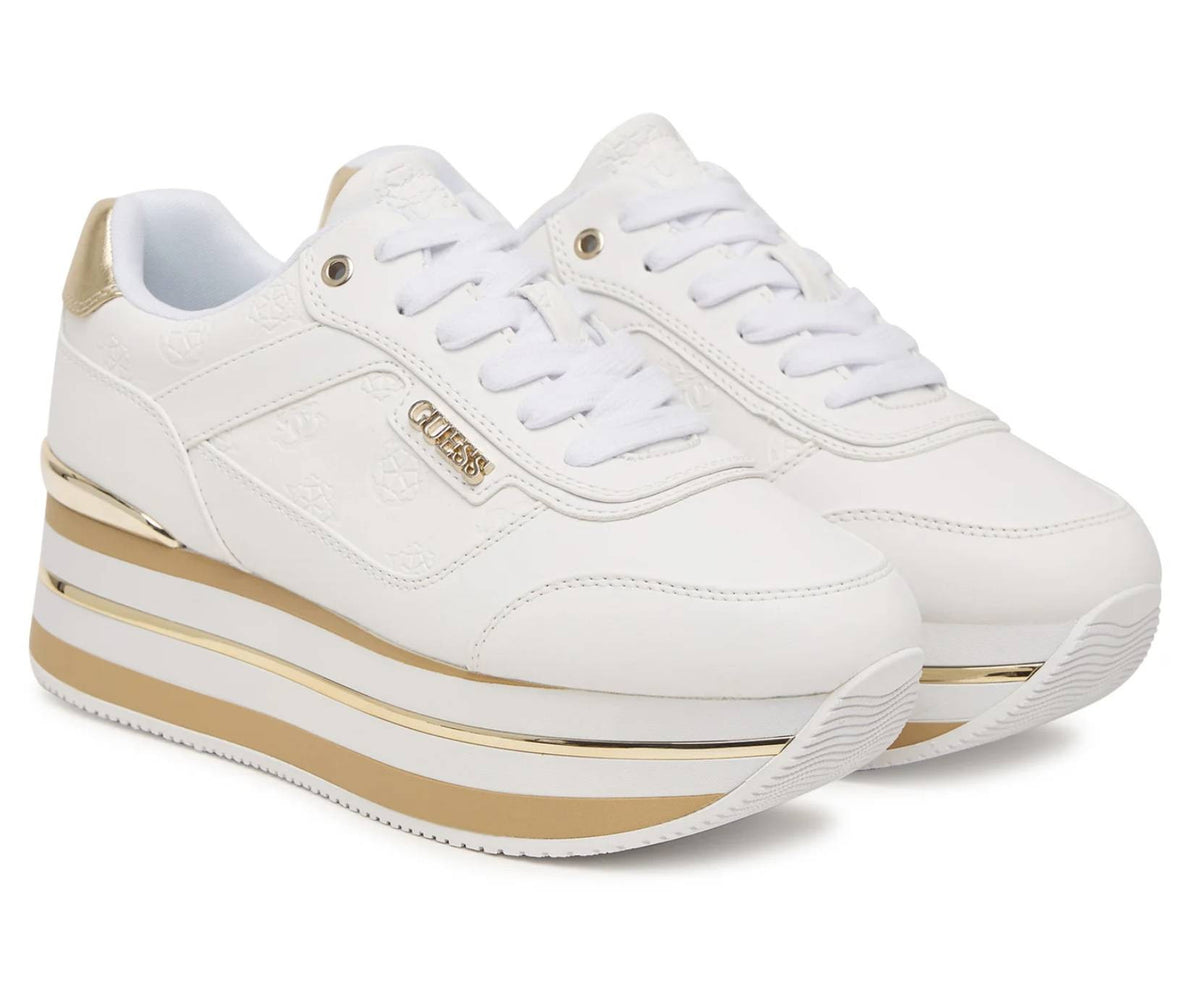 Scarpe donna sneaker Guess Hansin4 white/platino D27GU17 FLJHN4ELE12
