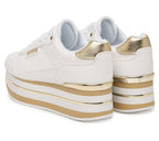 Scarpe donna sneaker Guess Hansin4 white/platino D27GU17 FLJHN4ELE12