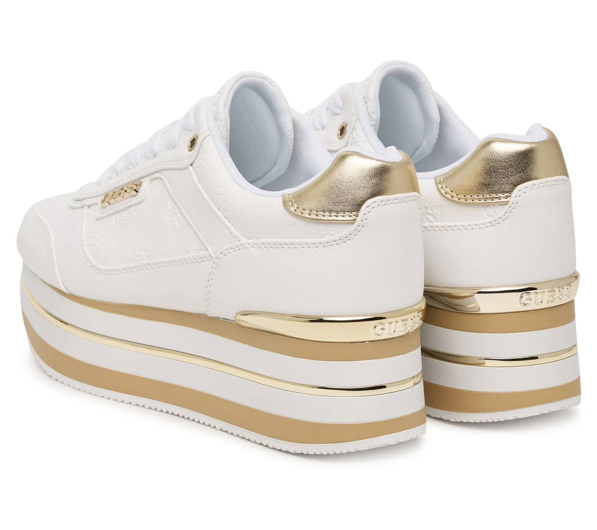 Scarpe donna sneaker Guess Hansin4 white/platino D27GU17 FLJHN4ELE12