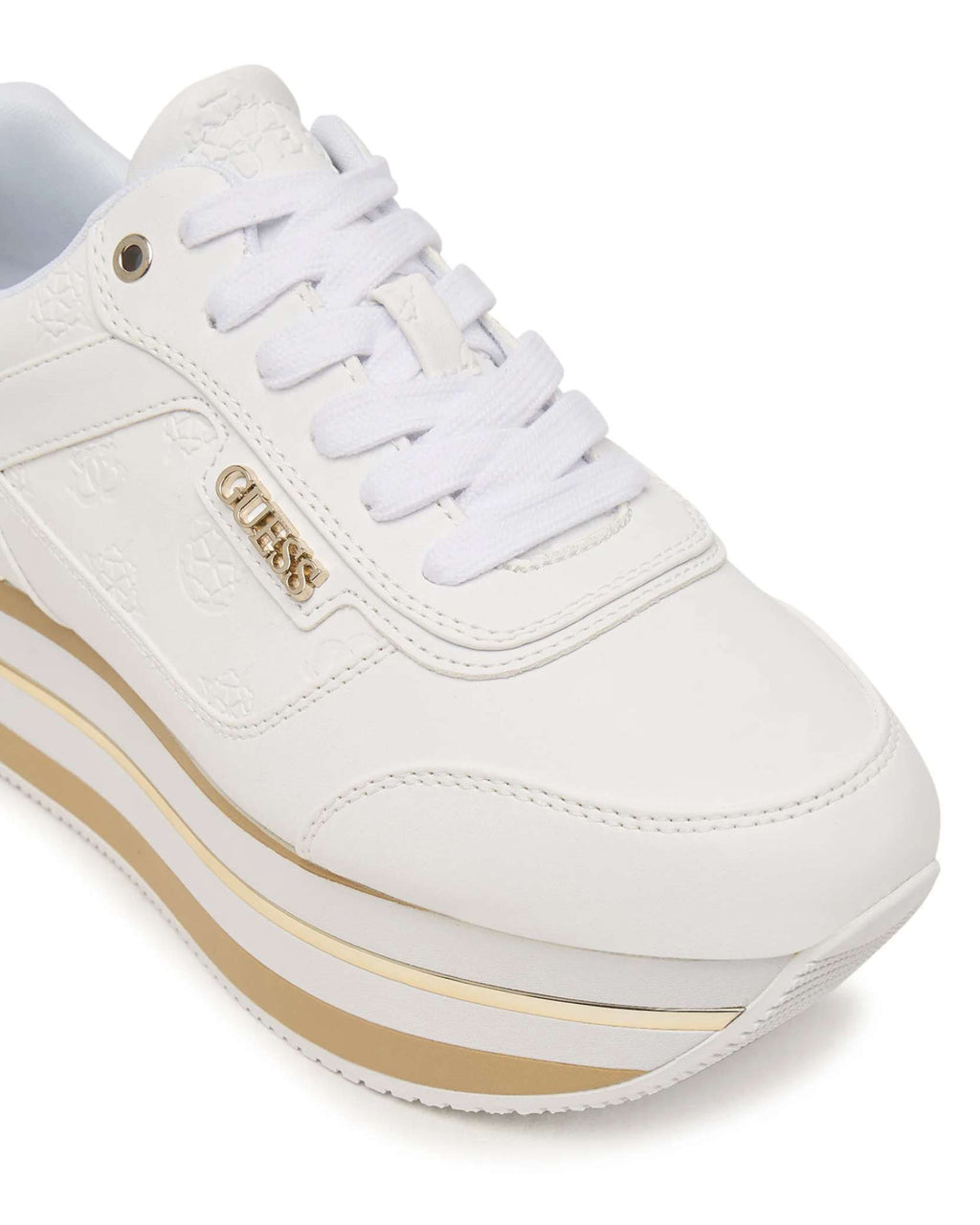 Scarpe donna sneaker Guess Hansin4 white/platino D27GU17 FLJHN4ELE12