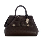 Borsa donna Guess mano/spalla Blake large satchel brown logo B27GU125 PD222207
