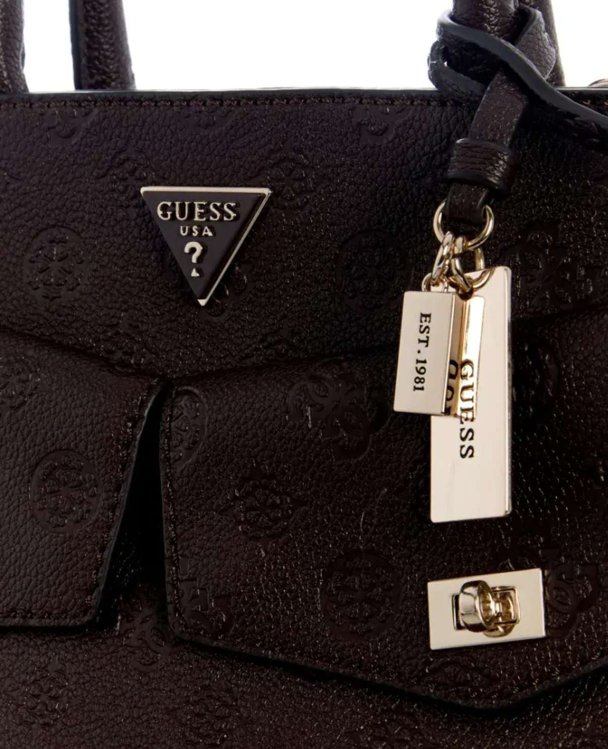Borsa donna Guess mano/spalla Blake large satchel brown logo B27GU125 PD222207