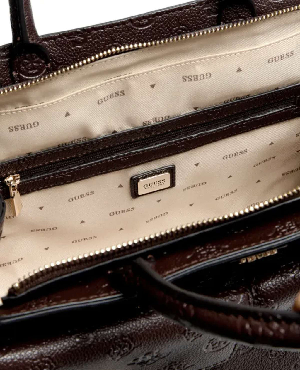 Borsa donna Guess mano/spalla Blake large satchel brown logo B27GU125 PD222207