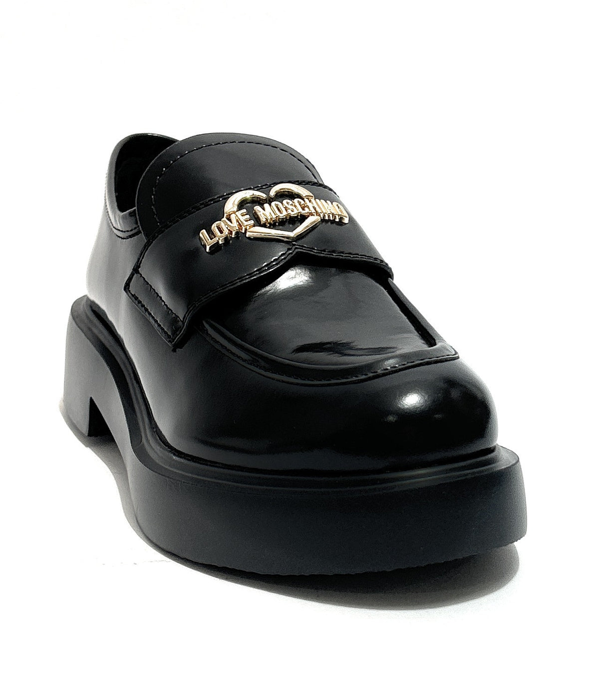 Scarpe Love Moschino mocassino donna in pelle nero D27MO02 JA10404G1PJD0000