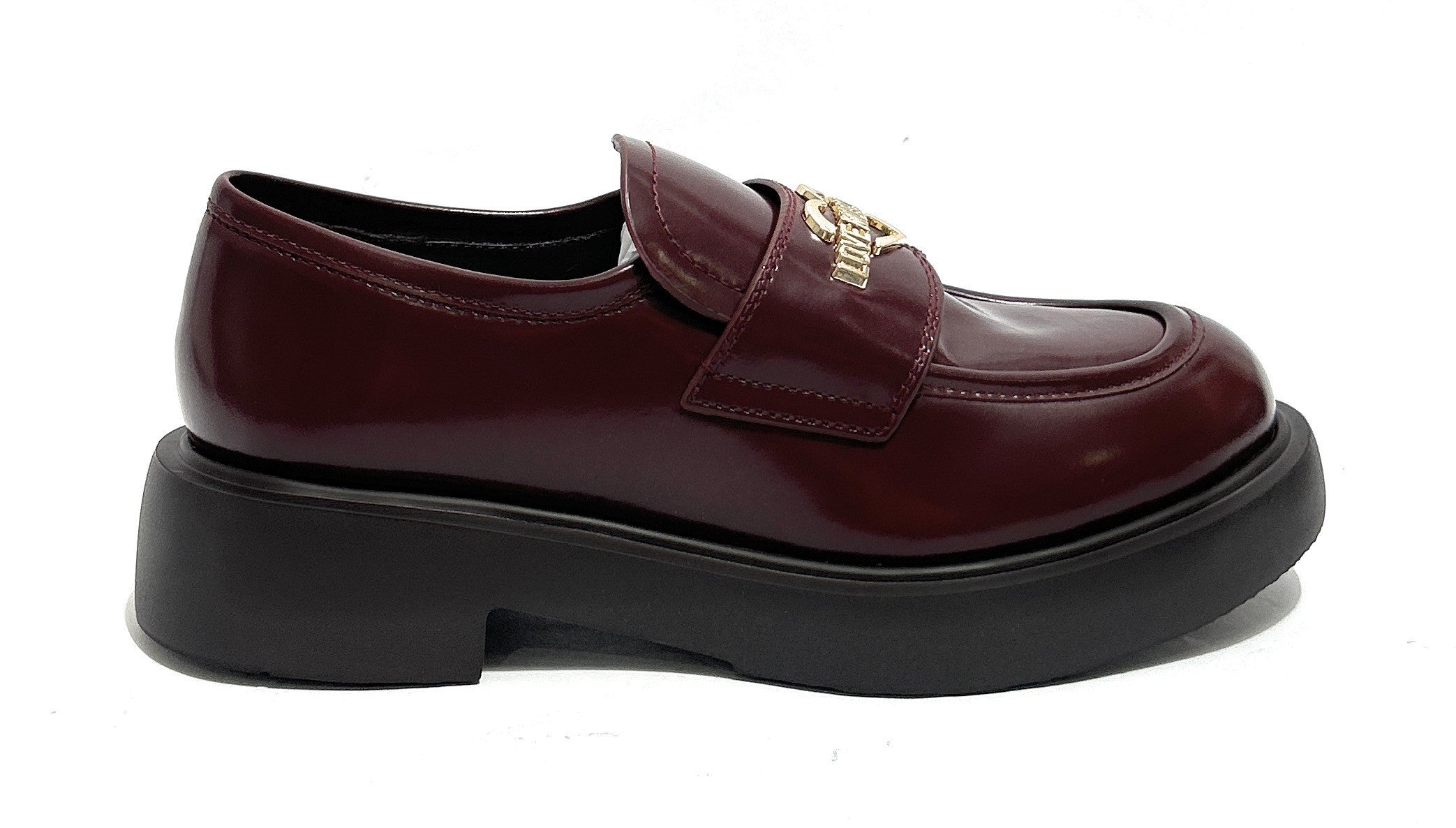 Scarpe Love Moschino mocassino donna in pelle vino D27MO05 JA10404G1PJD0552