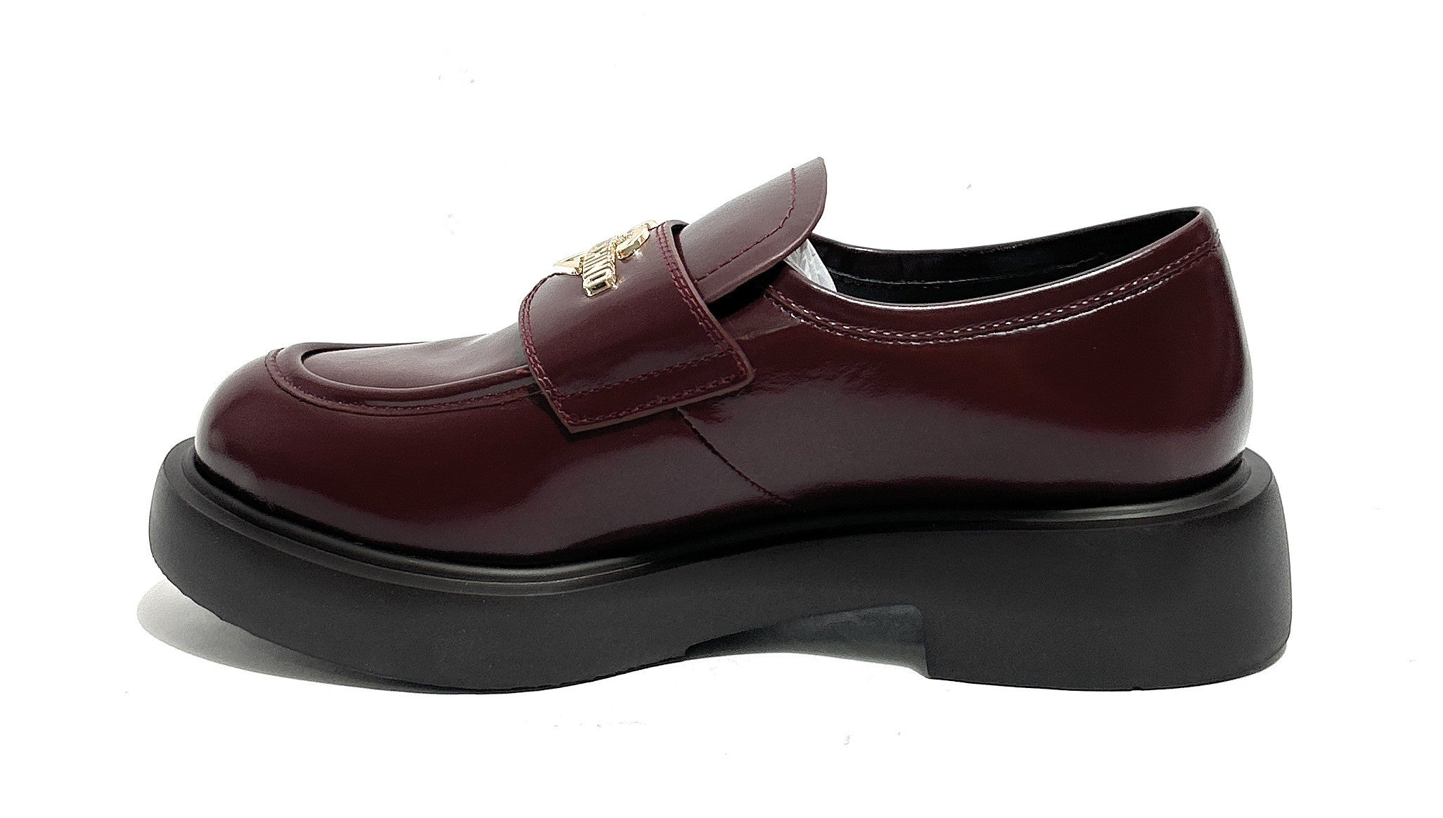 Scarpe Love Moschino mocassino donna in pelle vino D27MO05 JA10404G1PJD0552
