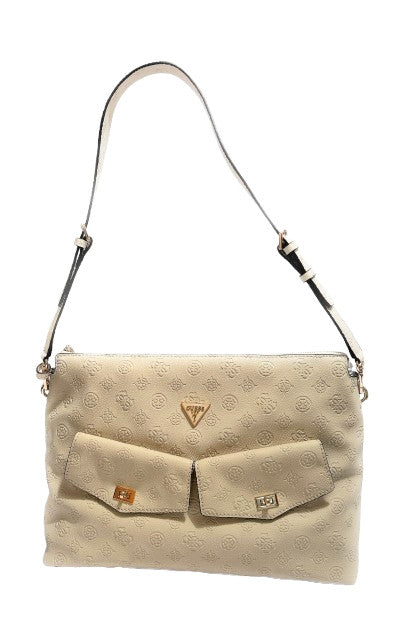 Borsa donna Guess a spalla Blake hobo bone logo B27GU119 PD222202