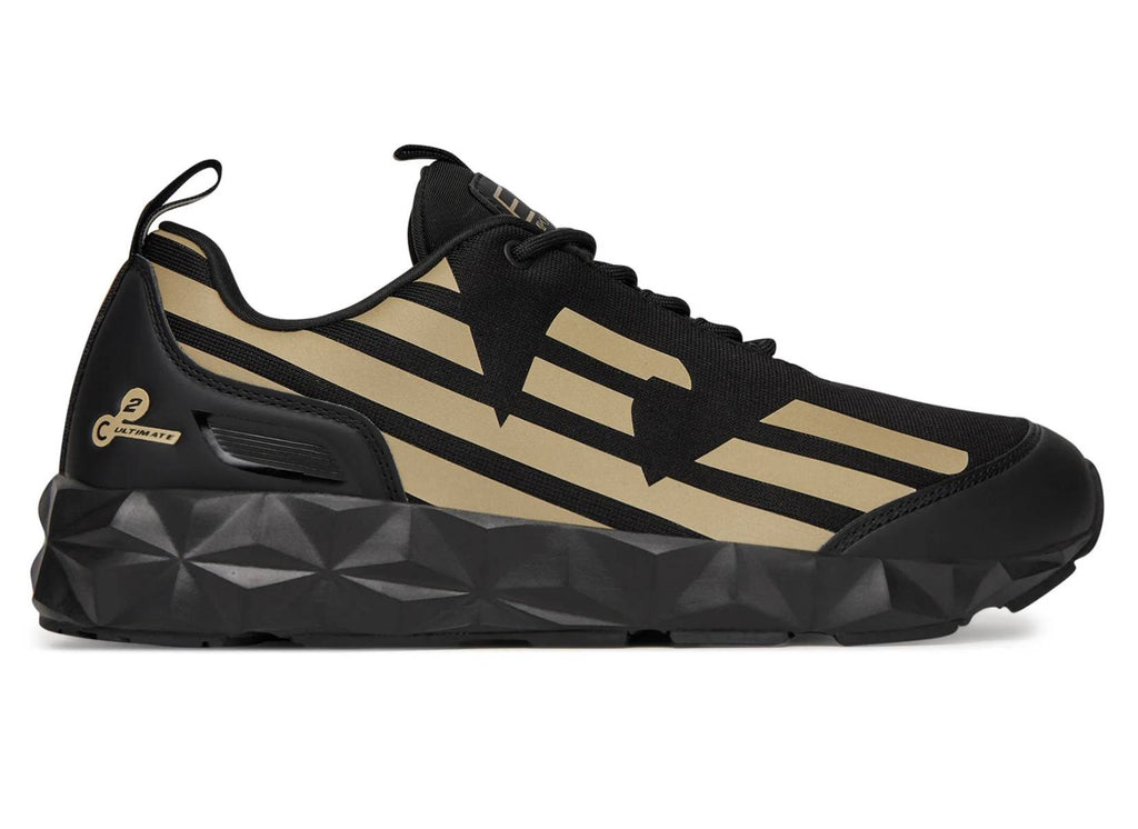 Sneaker EA7 Emporio Armani Ultimate C2 Kombat Core triple black/ light gold U27EA01 X8X217 XK433 R969