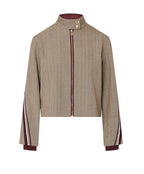 Giacca donna Liu-Jo navetta con tape bicolor brown rust strip E27LJ13 TF6146 T692A DDX06