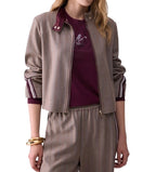 Giacca donna Liu-Jo navetta con tape bicolor brown rust strip E27LJ13 TF6146 T692A DDX06