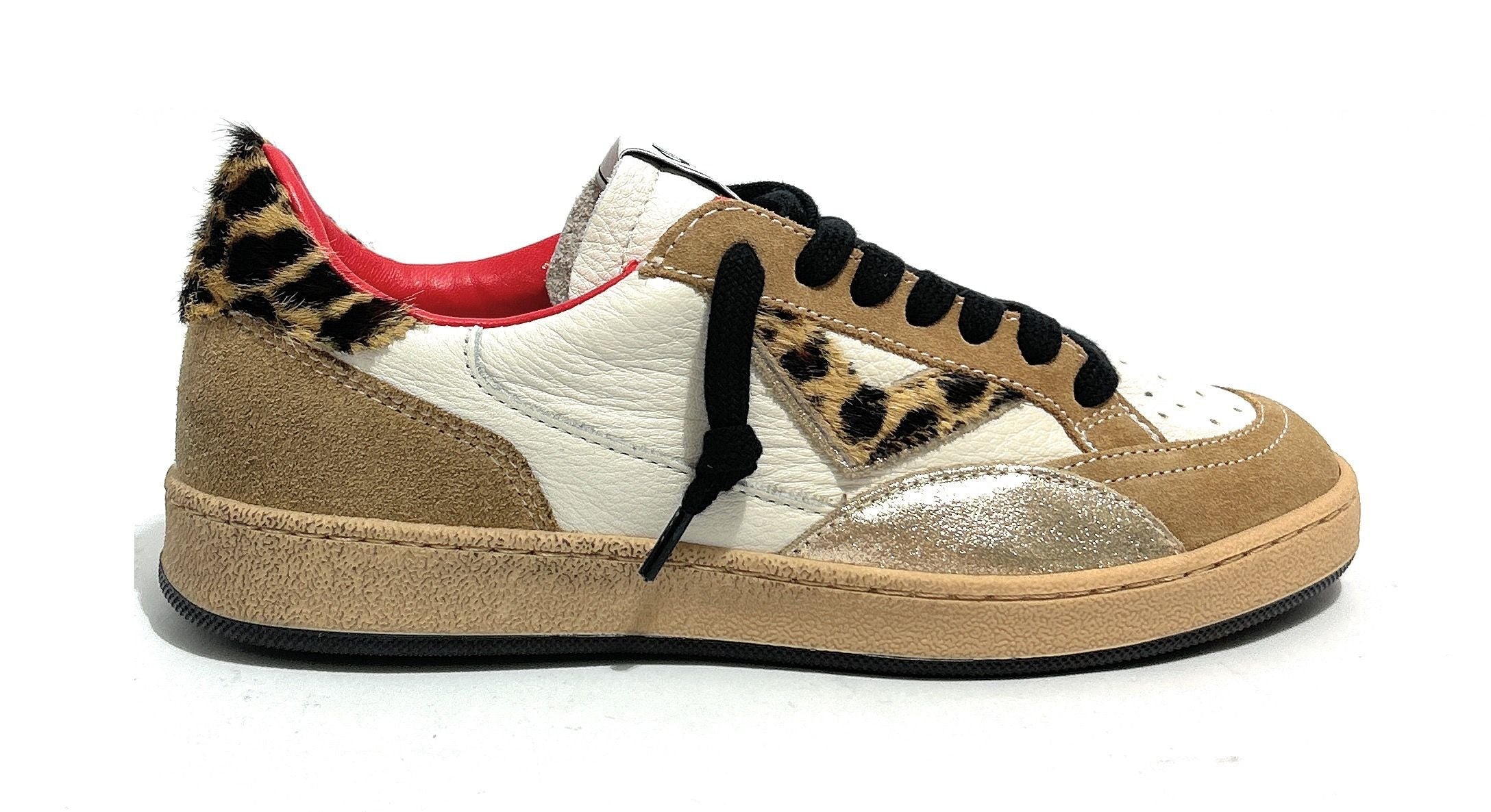 Sneaker donna 4B12 beige animalier D27QB02 PLAYNEW-D2039