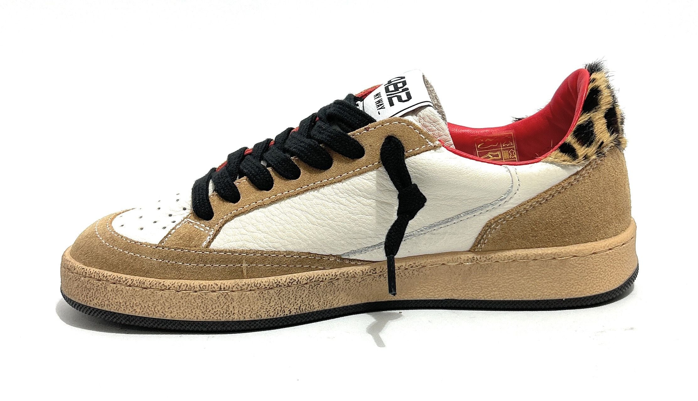 Sneaker donna 4B12 beige animalier D27QB02 PLAYNEW-D2039