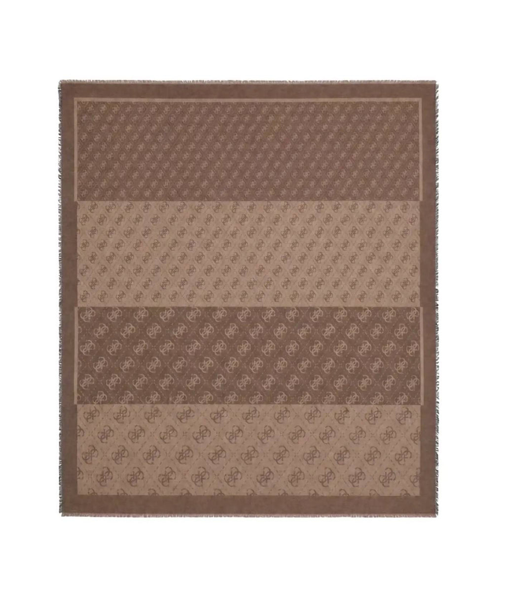 Foulard donna Guess Lindsey jacquard marrone multilogo C27GU09 AW5526VIS03