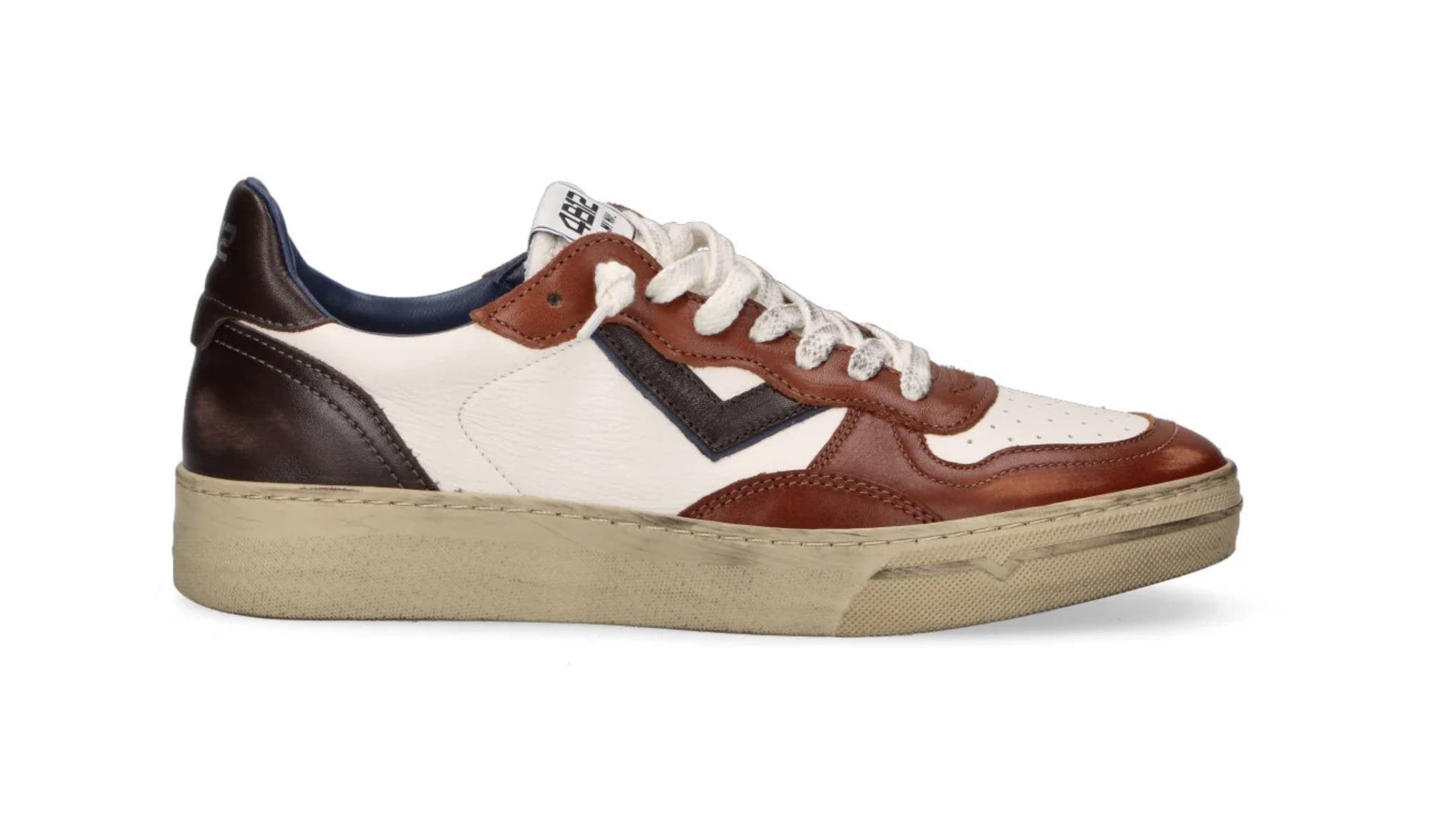 Scarpe uomo 4B12 sneakers white/ brown U27QB07 HYPER-U3016