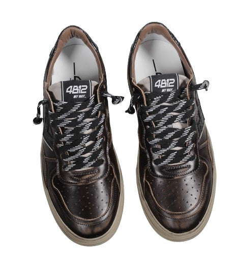 Scarpe uomo 4B12 sneaker testa di moro U27QB05 HYPER-U3021