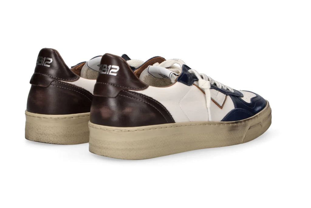 Scarpe uomo 4B12 sneaker blue/ brown U27QB08 HYPER-U3015