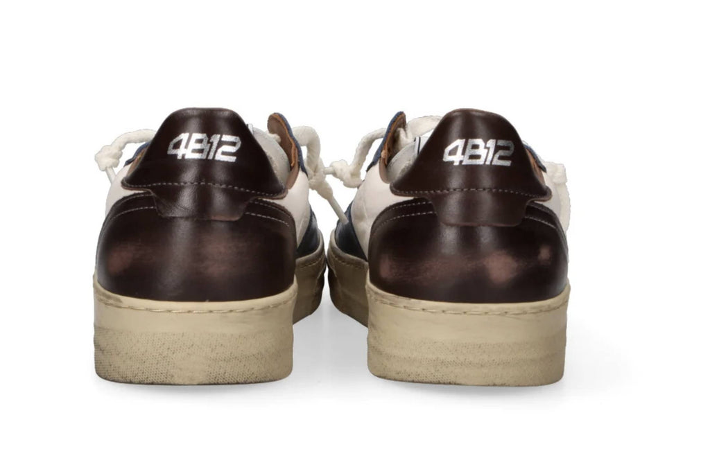 Scarpe uomo 4B12 sneaker blue/ brown U27QB08 HYPER-U3015