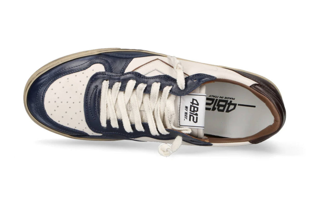 Scarpe uomo 4B12 sneaker blue/ brown U27QB08 HYPER-U3015