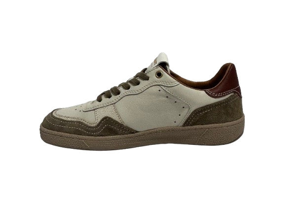 Scarpe uomo Blauer sneaker in pelle bianco/verde militare/rosso U27BU01 F6MURRAY22/CRK