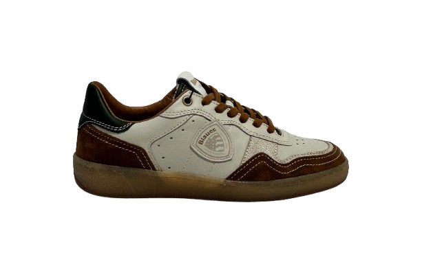 Scarpe uomo Blauer sneaker in pelle bianco/verde/marrone U27BU02 F6MURRAY22/CRK