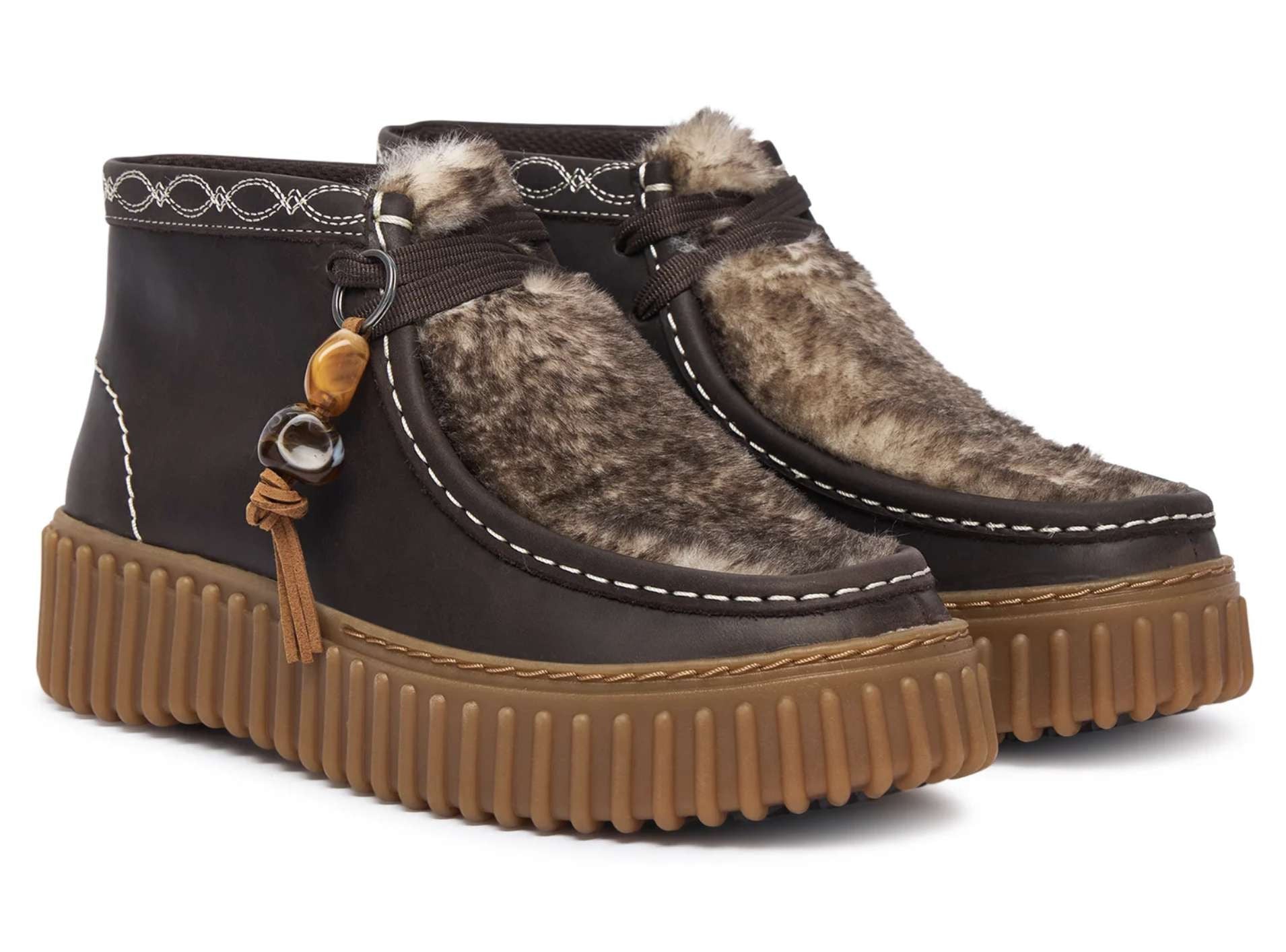 Polacchino donna Clarks Torhill Penny Moss dark brown interest D27CL02 26327772