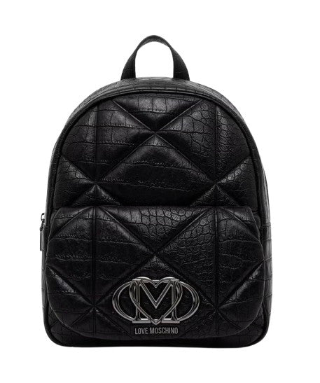 Borsa donna Love Moschino zaino stampa croco embossed nero B27MO34 JC4037PP1PLF1000