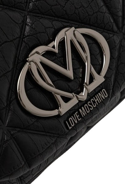 Borsa donna Love Moschino zaino stampa croco embossed nero B27MO34 JC4037PP1PLF1000