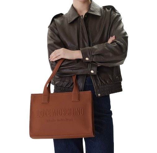 Borsa Love Moschino shopper in ecopelle marrone cuoio B27MO48 JC4045PP1PLE0200