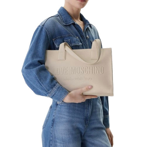 Borsa Love Moschino shopper in ecopelle avorio B27MO47 JC4045PP1OLE0110
