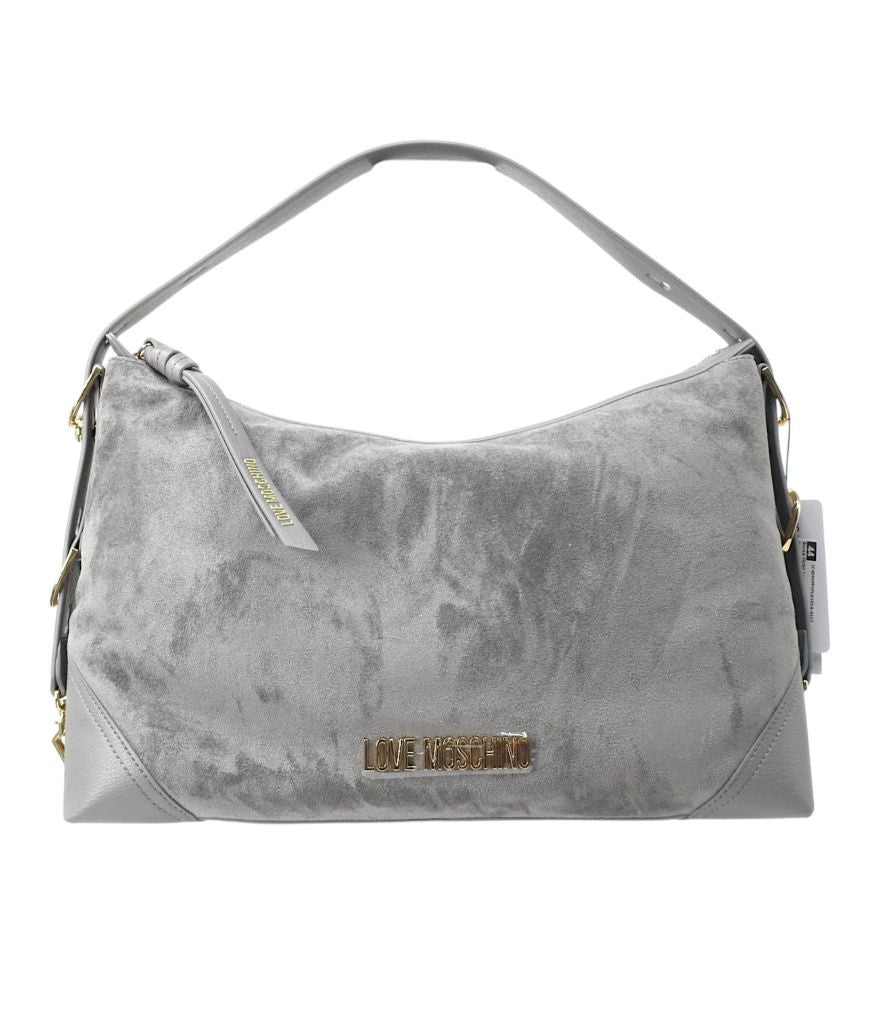 Borsa donna a mano/ spalla Love Moschino velour grigio B27MO55 JC4090PP1PLD101A