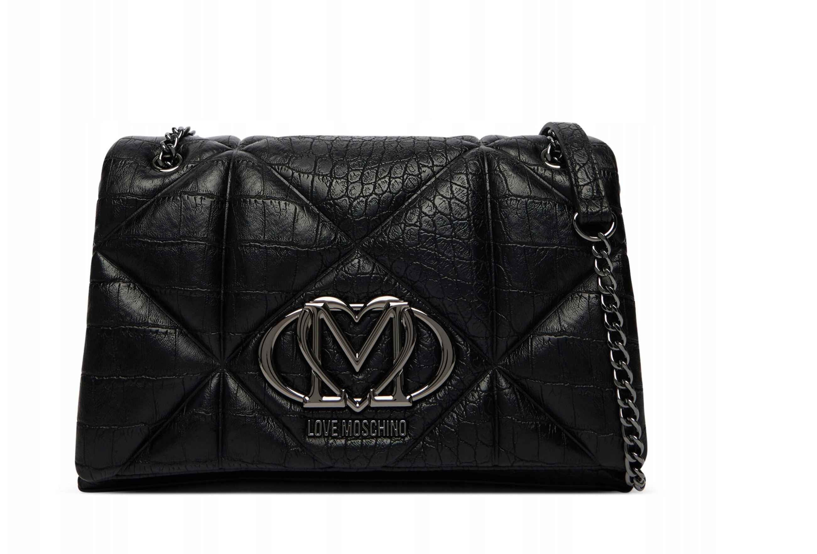 Borsa donna a spalla/ tracolla Love Moschino croco nero B27MO60 JC4041PP1PLF1000