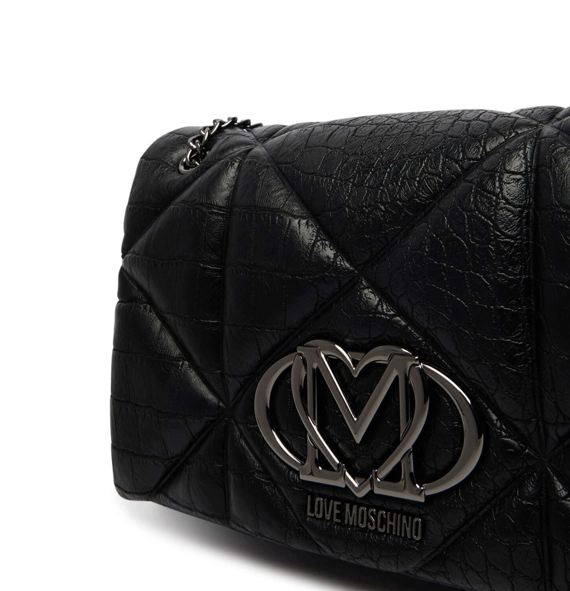 Borsa donna a spalla/ tracolla Love Moschino croco nero B27MO60 JC4041PP1PLF1000