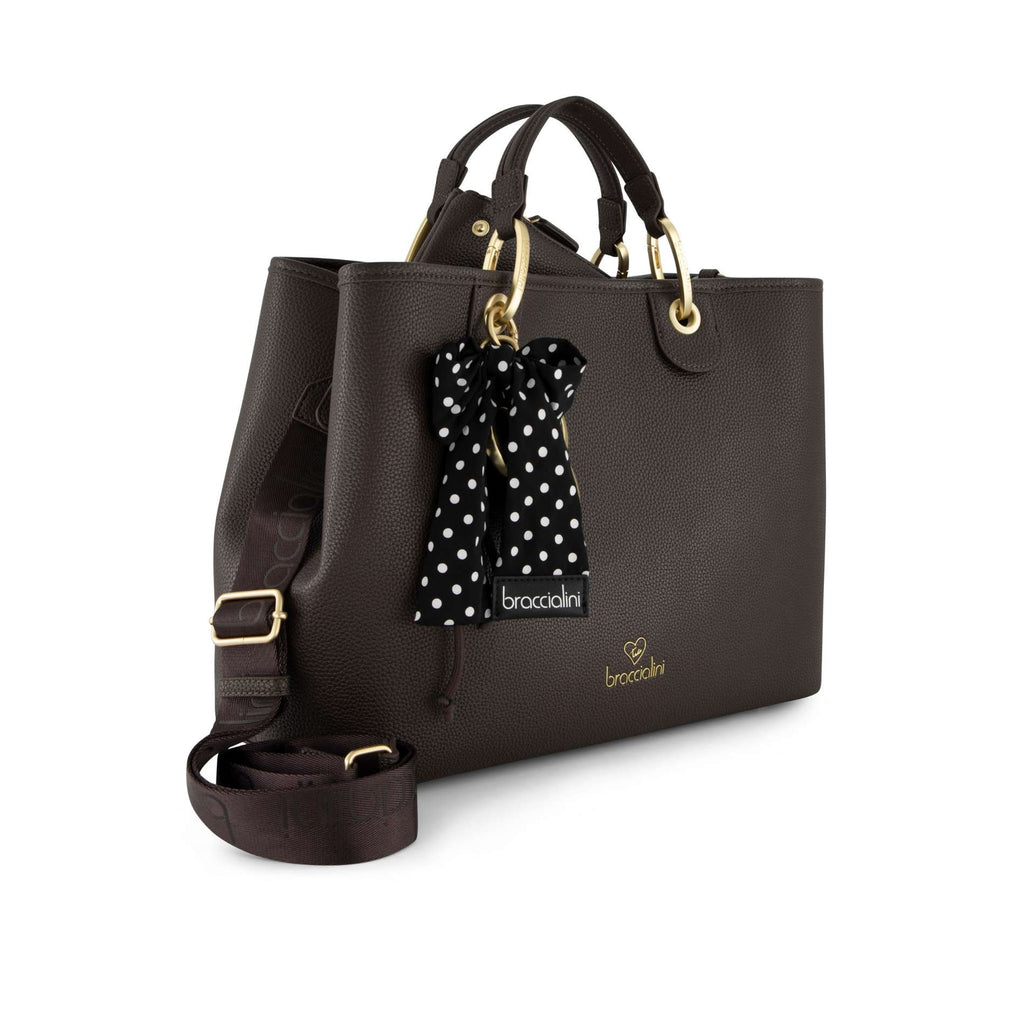 Borsa a mano con tracolla Braccialini Beth marrone B27BR04 B19220