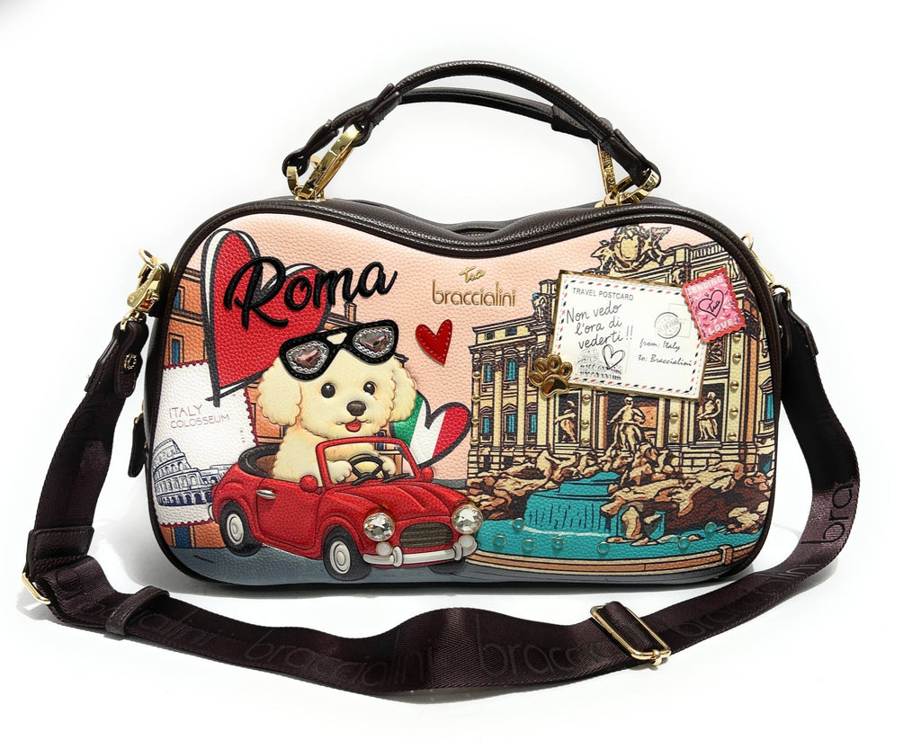 Borsa a mano/tracolla Braccialini Cartoline Roma multicolore B27BR16 B19163