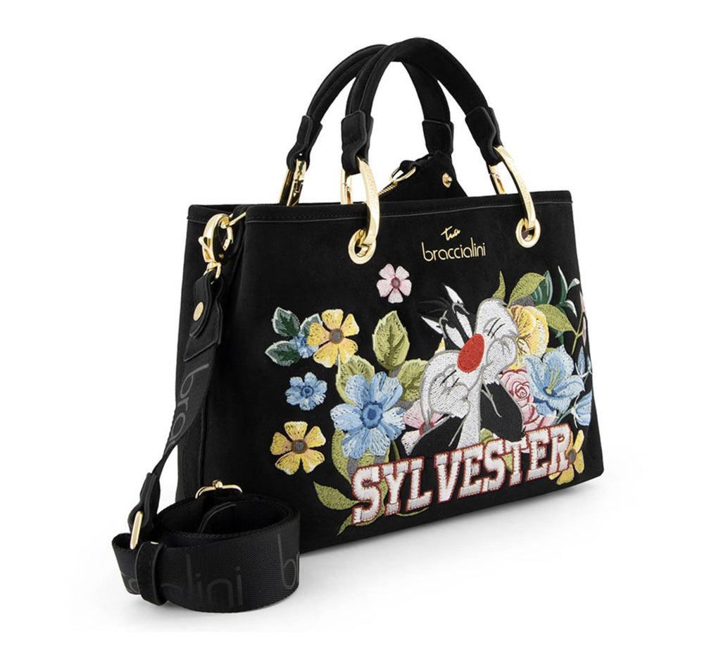 Borsa a mano/tracolla donna Braccialini Beth LT Bloom nero B27BR18 LT320