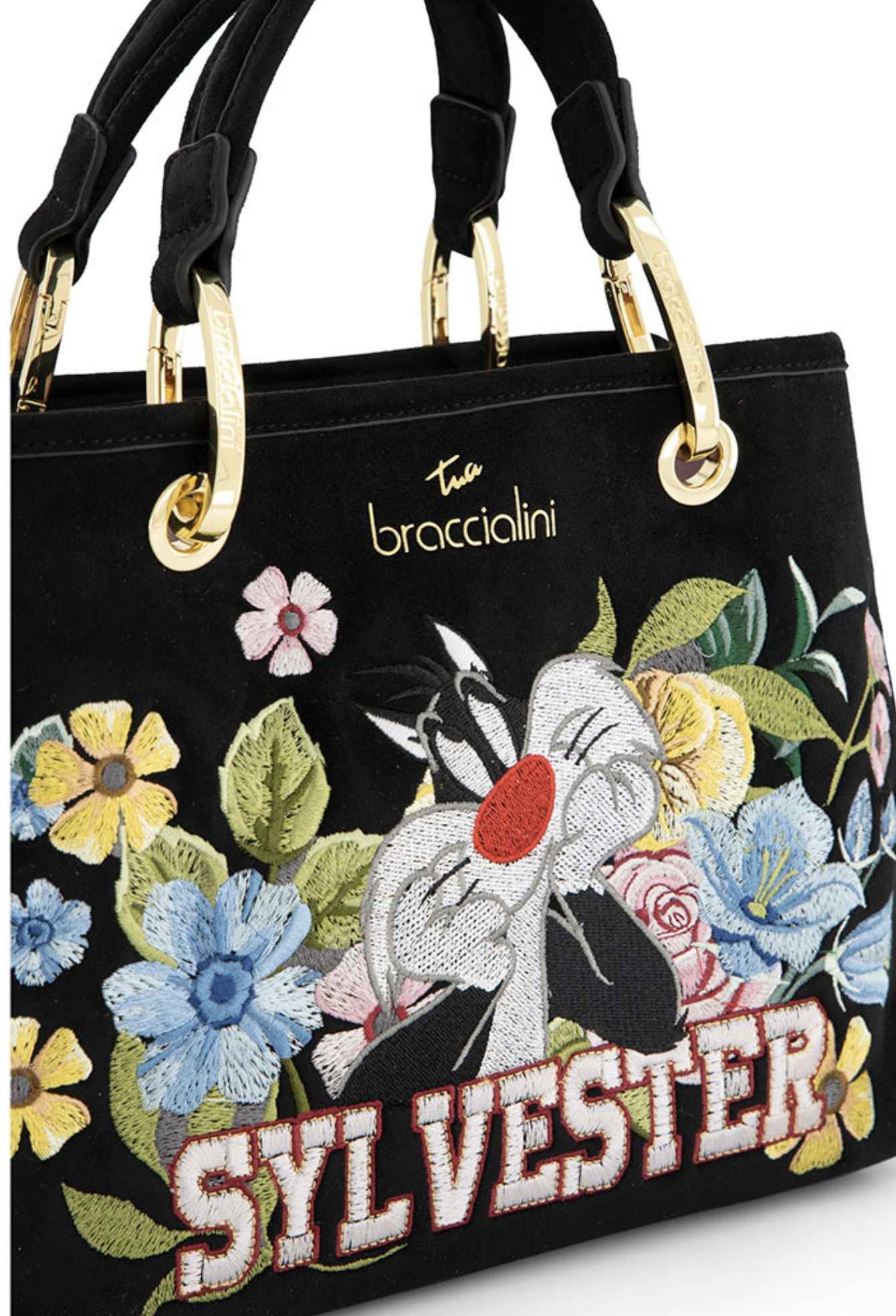 Borsa a mano/tracolla donna Braccialini Beth LT Bloom nero B27BR18 LT320