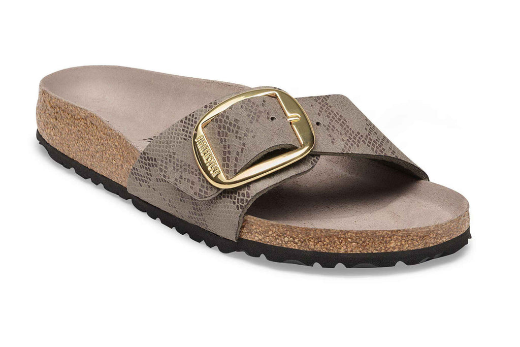 Sandalo donna Birkenstock Madrid Big Buckle animalier gray buckle D27BI03 1032935