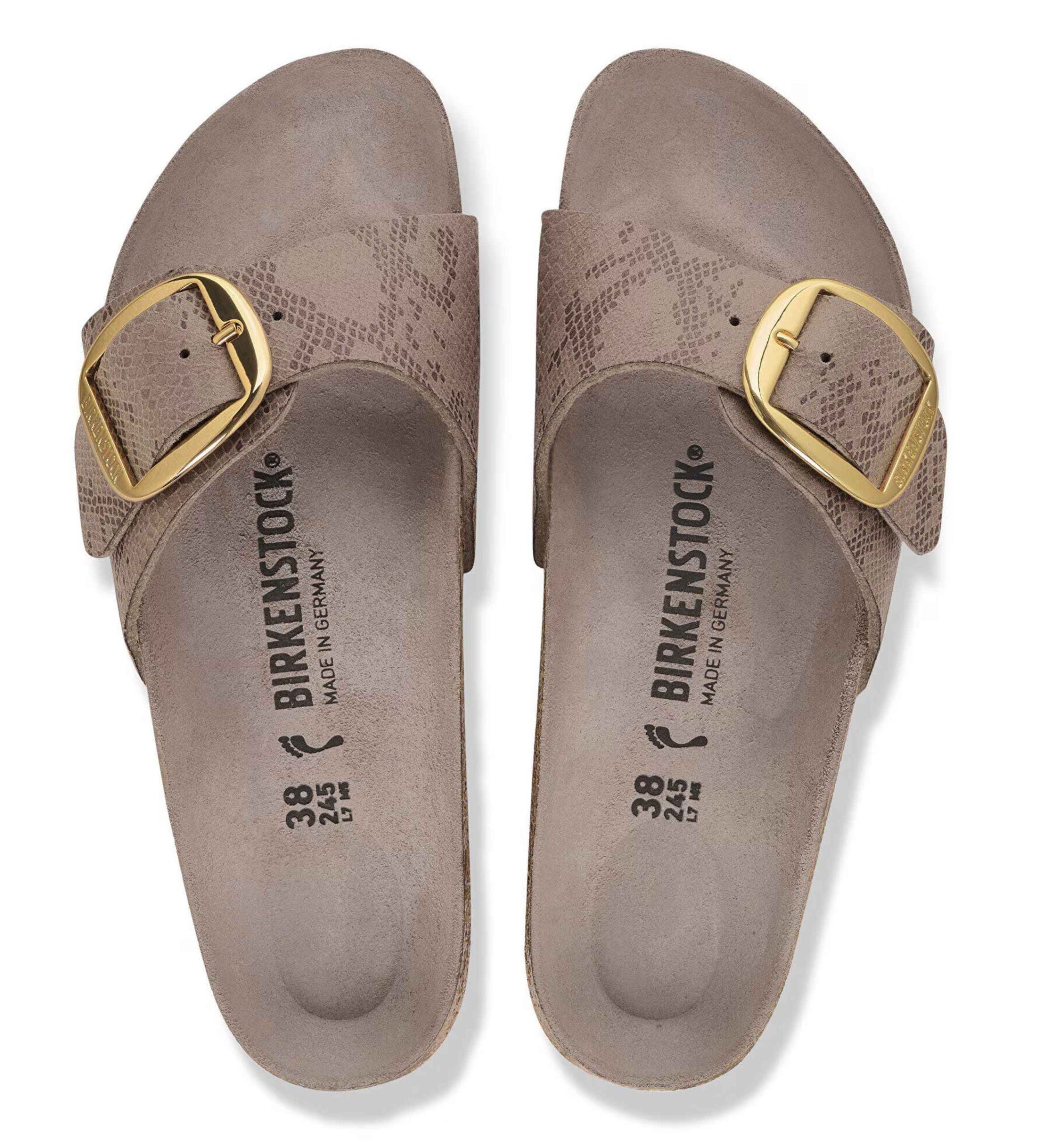 Sandalo donna Birkenstock Madrid Big Buckle animalier gray buckle D27BI03 1032935