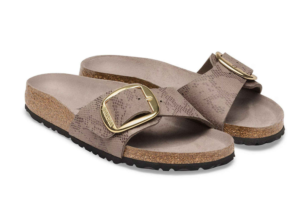 Sandalo donna Birkenstock Madrid Big Buckle animalier gray buckle D27BI03 1032935