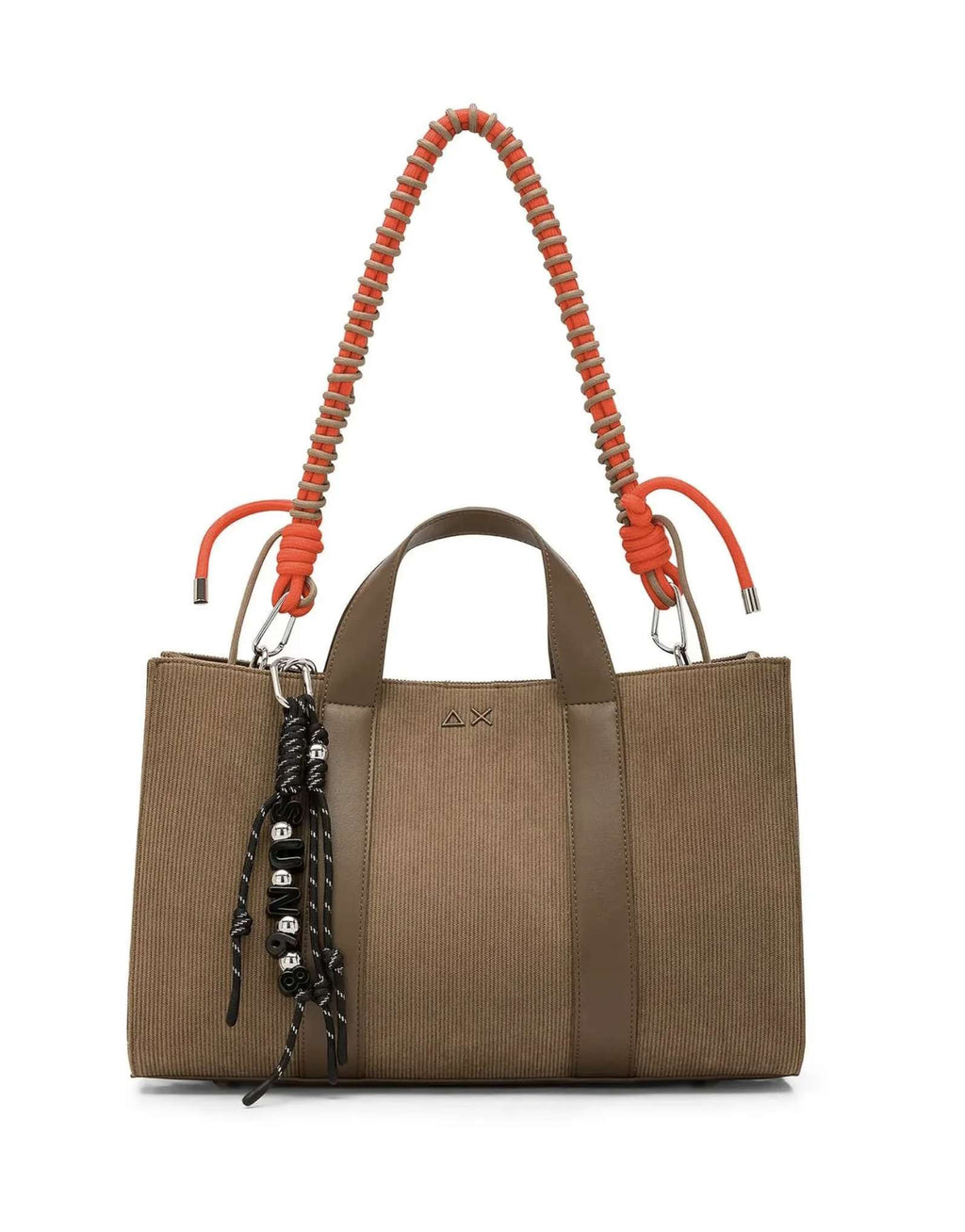 Borsa donna Sun 68 Shopping midi bag velvet corduroy 77 beige scuro B27SU01 Y46222