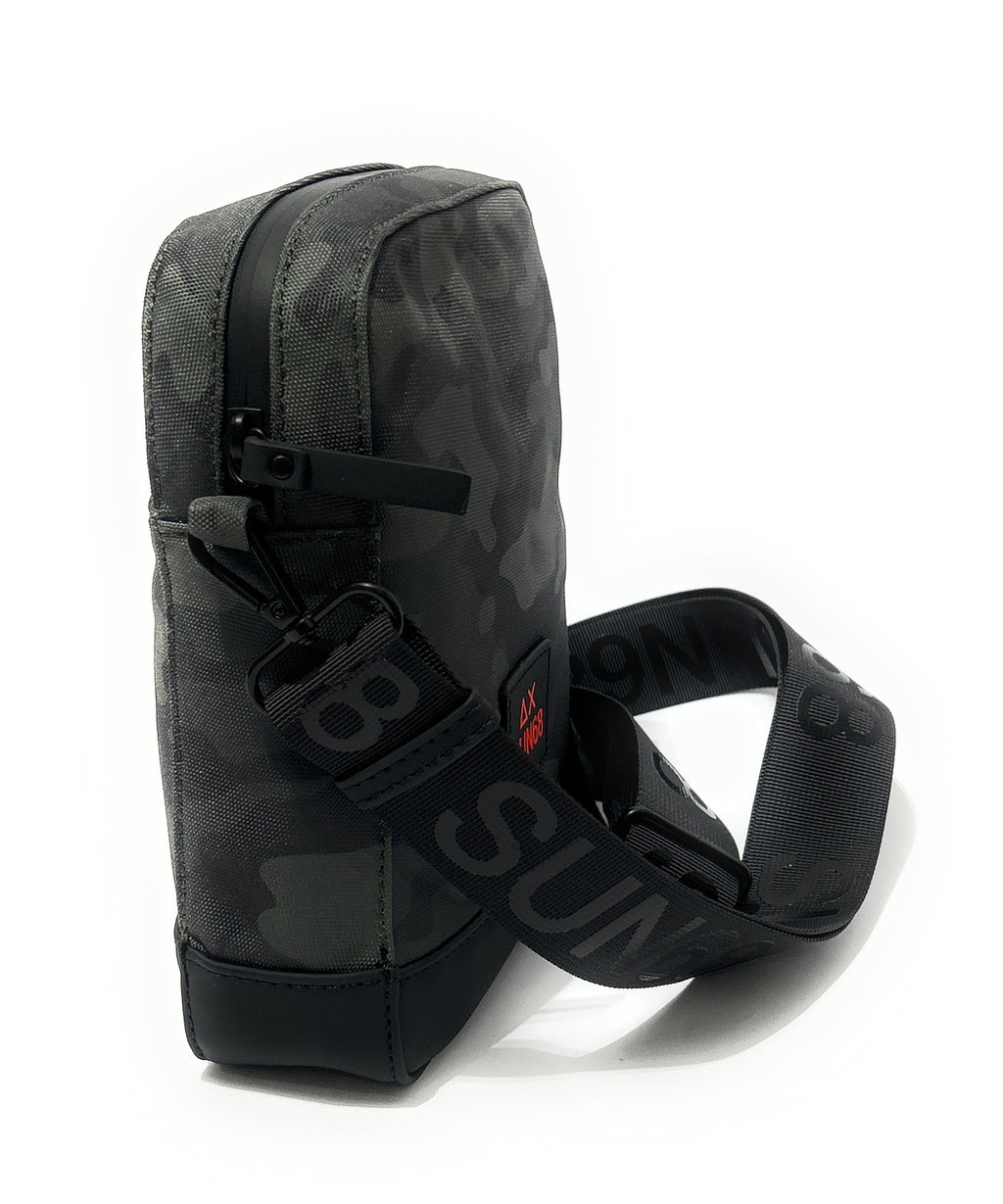 Borsa uomo crossbody everyday in nylon Sun 68 militare scuro B27SU05 Y46119
