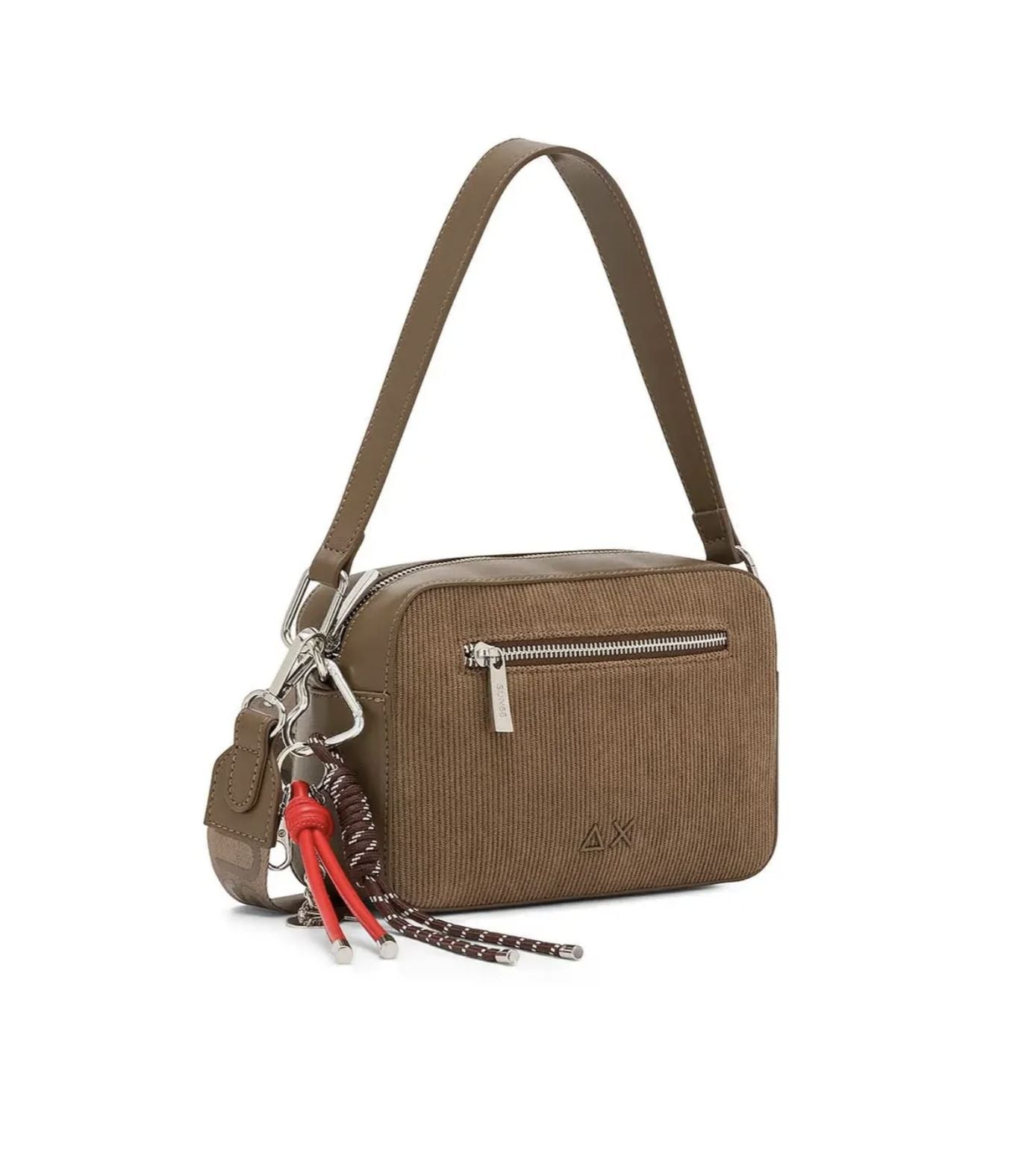 Borsa donna a mano/ tracolla Sun 68 camera bag velvet corduroy beige scuro B27SU07 Y46218