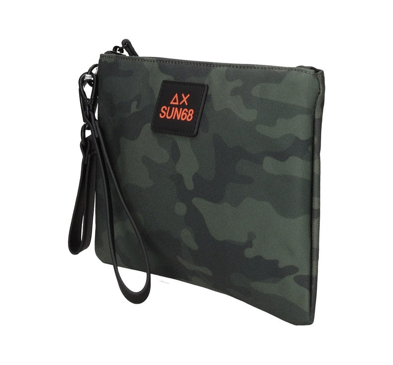 Borsa uomo pochette everyday in nylon Sun 68 verde militare scuro B27SU18 Y46118
